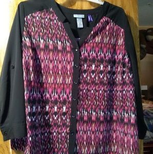 Long sleeve multi-colored shirt